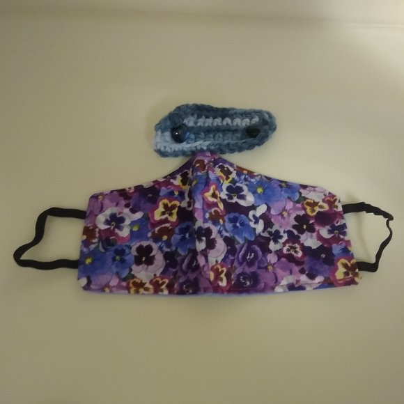 A Set of 3 Handmade Cloth Facial Masks for Children (w/ Crochet Extenders) - Picture 5 of 5